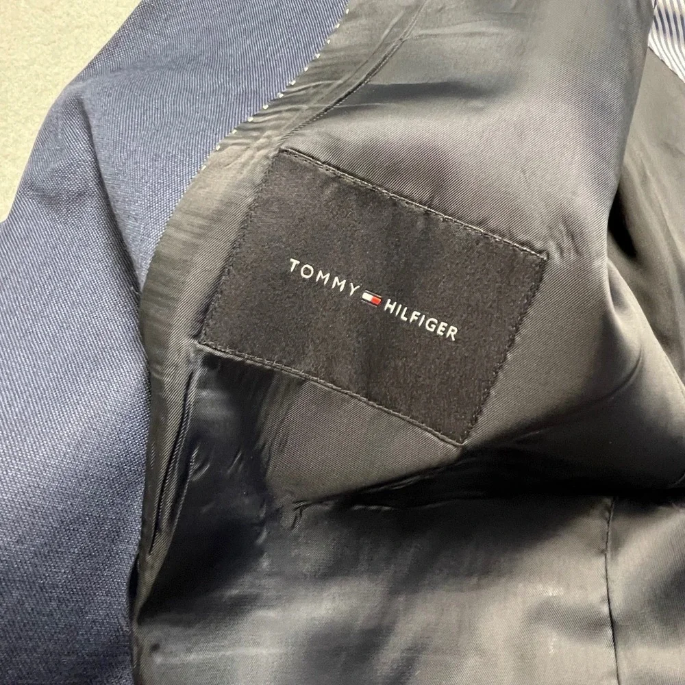 New Tommy Hilfiger Blazer Men Wool Suit Jacket Sport Coat 38R Nave Blue 2 button